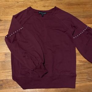 Burgundy Puff sleeve type sweater shirt
